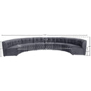 Meridian Limitless Grey Velvet 8 pc Modular Sectional IMAGE 13
