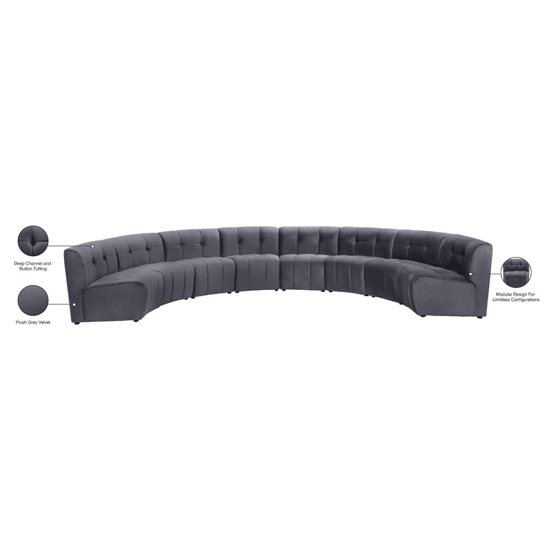 Meridian Limitless Grey Velvet 8 pc Modular Sectional IMAGE 14