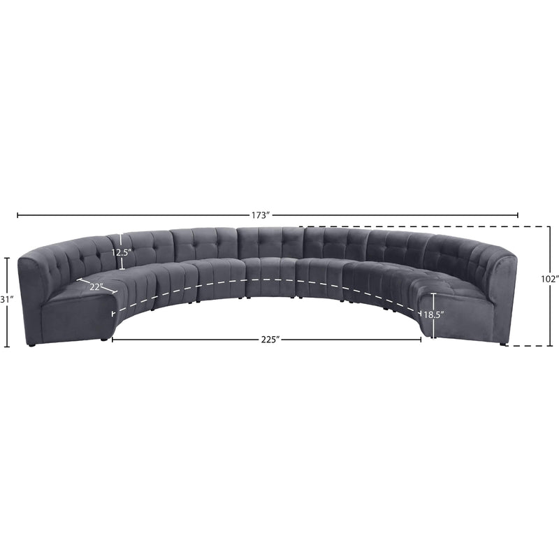 Meridian Limitless Grey Velvet 9 pc Modular Sectional IMAGE 13