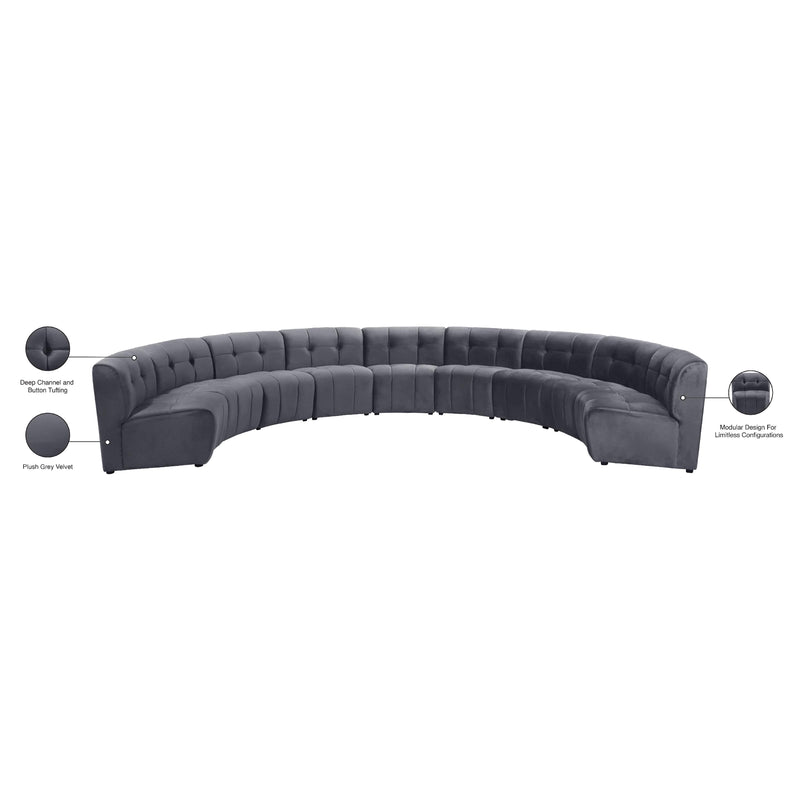 Meridian Limitless Grey Velvet 9 pc Modular Sectional IMAGE 14