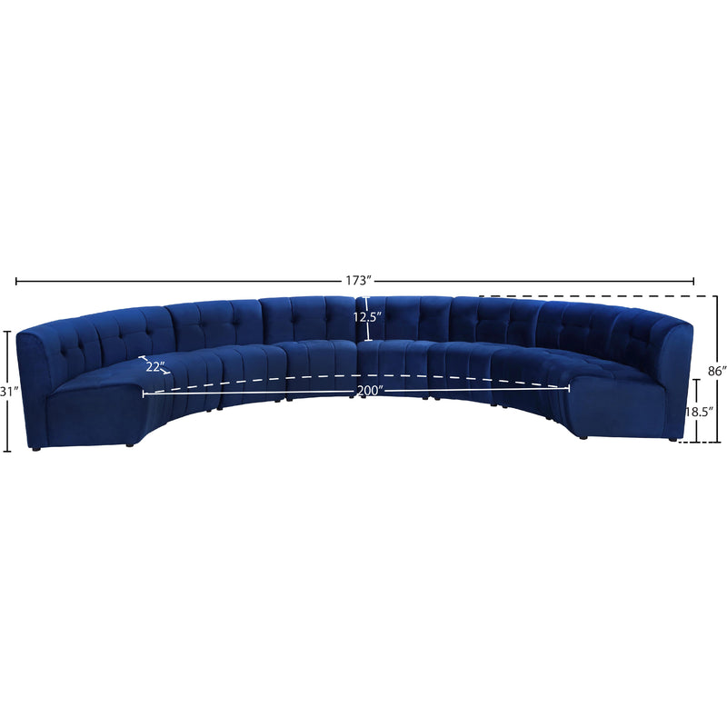 Meridian Limitless Navy Velvet 8 pc Modular Sectional IMAGE 13