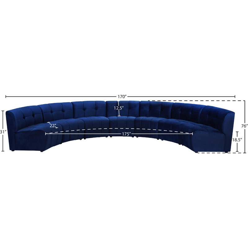 Meridian Limitless Navy Velvet 7 pc Modular Sectional IMAGE 13