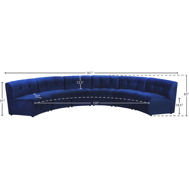 Meridian Limitless Navy Velvet 6 pc Modular Sectional IMAGE 13
