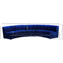 Meridian Limitless Navy Velvet 5 pc Modular Sectional IMAGE 13