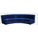 Meridian Limitless Navy Velvet 4 pc Modular Sectional IMAGE 14