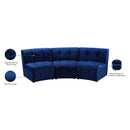 Meridian Limitless Navy Velvet 3 pc Modular Sectional IMAGE 14