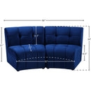 Meridian Limitless Navy Velvet 2 pc Modular Sectional IMAGE 13