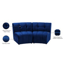 Meridian Limitless Navy Velvet 2 pc Modular Sectional IMAGE 14