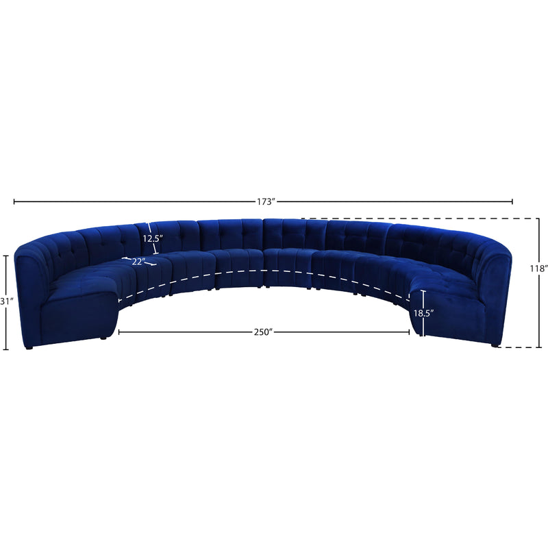 Meridian Limitless Navy Velvet 10 pc Modular Sectional IMAGE 13