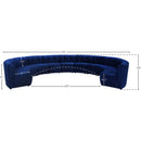 Meridian Limitless Navy Velvet 11 pc Modular Sectional IMAGE 13