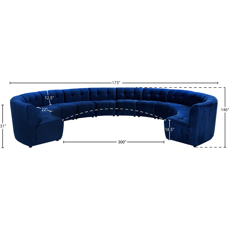 Meridian Limitless Navy Velvet 12 pc Modular Sectional IMAGE 13