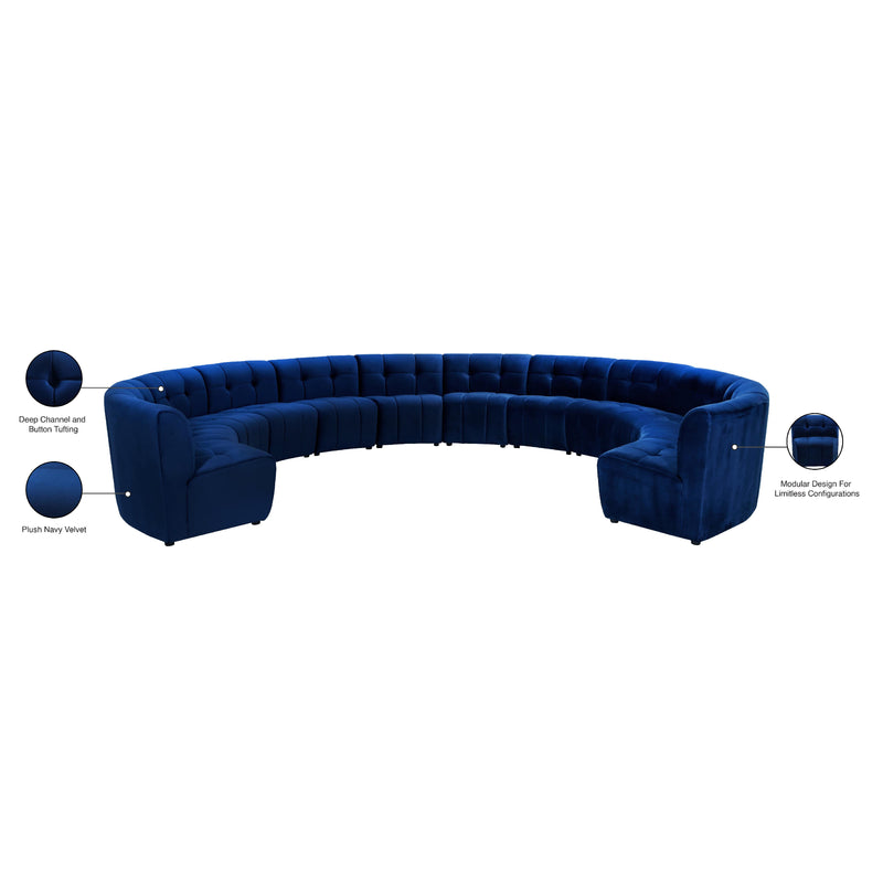 Meridian Limitless Navy Velvet 12 pc Modular Sectional IMAGE 14