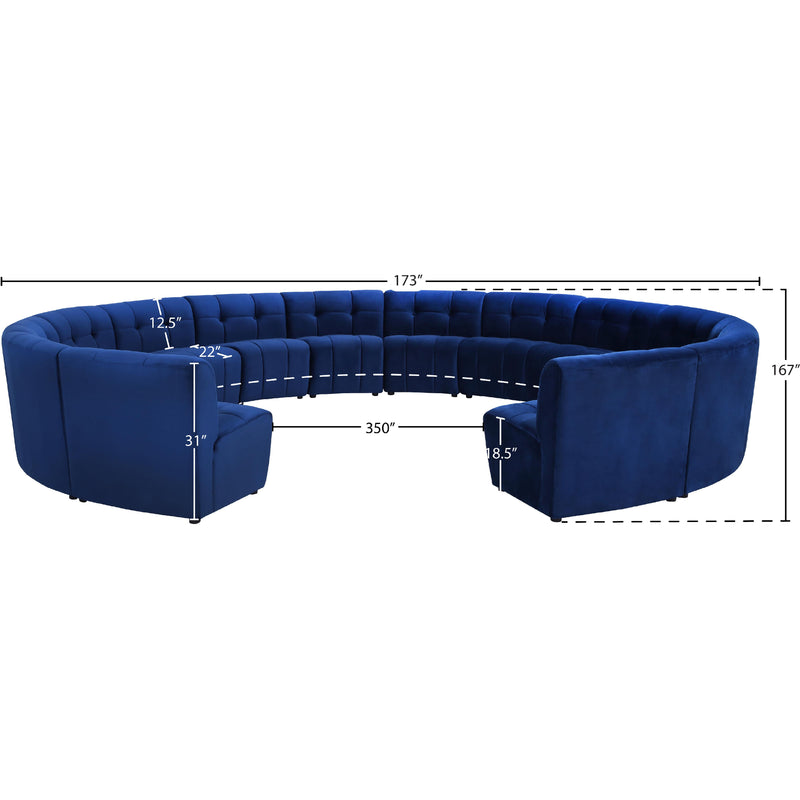 Meridian Limitless Navy Velvet 14 pc Modular Sectional IMAGE 12