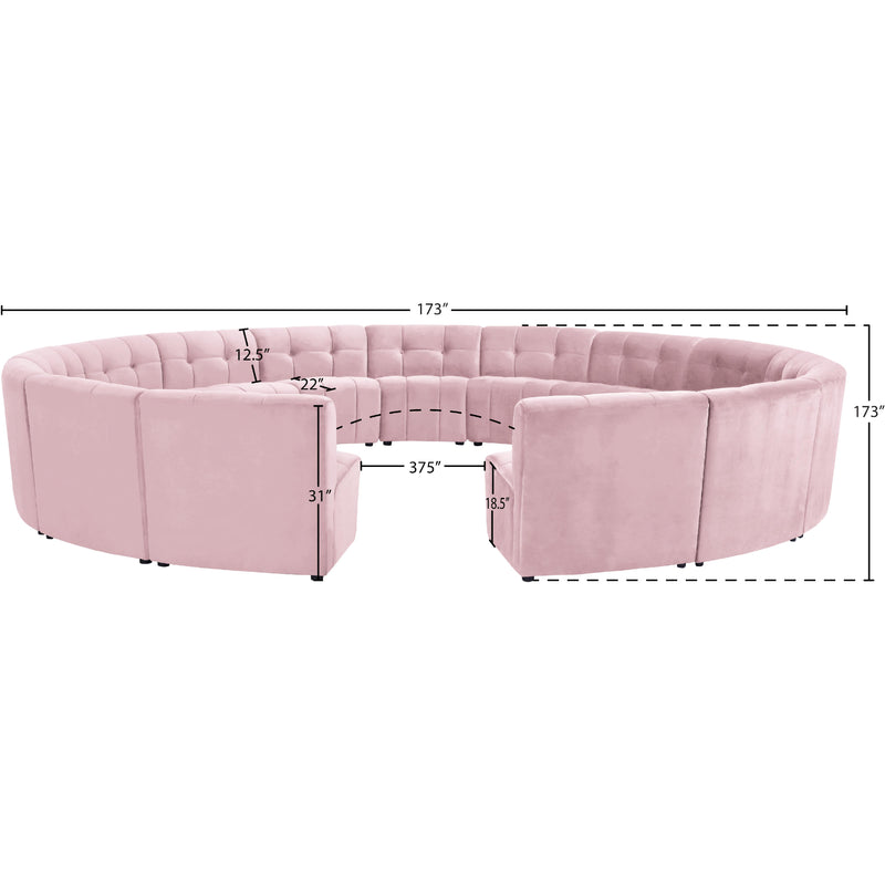 Meridian Limitless Pink Velvet 15 pc Modular Sectional IMAGE 12