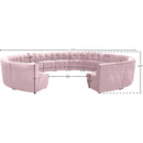 Meridian Limitless Pink Velvet 14 pc Modular Sectional IMAGE 12