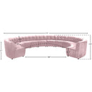 Meridian Limitless Pink Velvet 12 pc Modular Sectional IMAGE 13