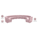 Meridian Limitless Pink Velvet 12 pc Modular Sectional IMAGE 14