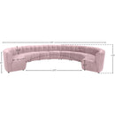 Meridian Limitless Pink Velvet 11 pc Modular Sectional IMAGE 13