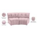 Meridian Limitless Pink Velvet 2 pc Modular Sectional IMAGE 14