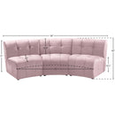 Meridian Limitless Pink Velvet 3 pc Modular Sectional IMAGE 13