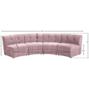 Meridian Limitless Pink Velvet 4 pc Modular Sectional IMAGE 13
