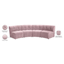 Meridian Limitless Pink Velvet 4 pc Modular Sectional IMAGE 14