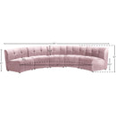 Meridian Limitless Pink Velvet 5 pc Modular Sectional IMAGE 13