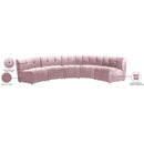 Meridian Limitless Pink Velvet 5 pc Modular Sectional IMAGE 14