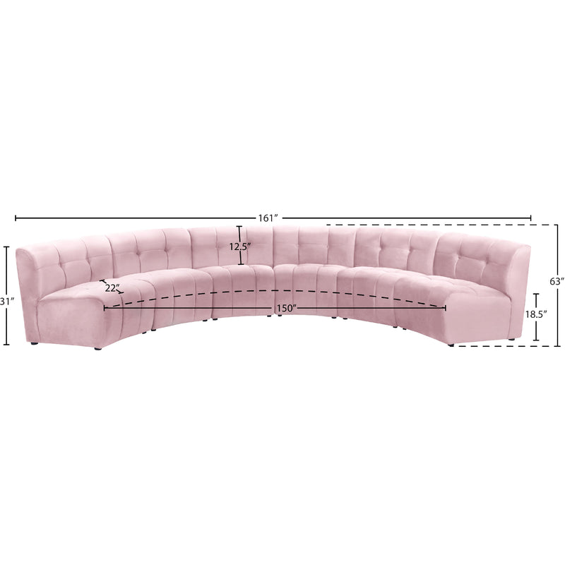 Meridian Limitless Pink Velvet 6 pc Modular Sectional IMAGE 13