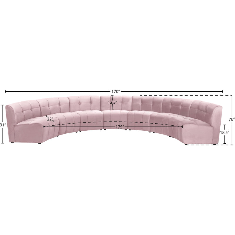 Meridian Limitless Pink Velvet 7 pc Modular Sectional IMAGE 13