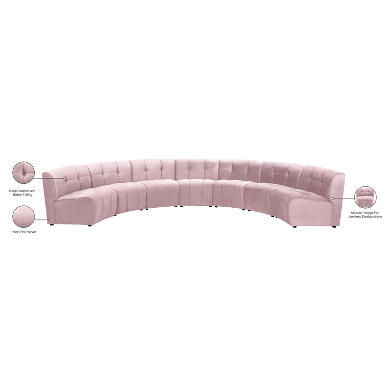 Meridian Limitless Pink Velvet 7 pc Modular Sectional IMAGE 14