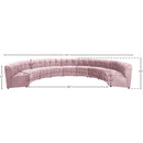 Meridian Limitless Pink Velvet 9 pc Modular Sectional IMAGE 13
