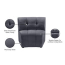 Meridian Limitless Grey Velvet Modular Chair IMAGE 14