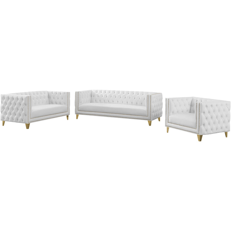 Meridian Michelle White Vegan Leather Chair IMAGE 11