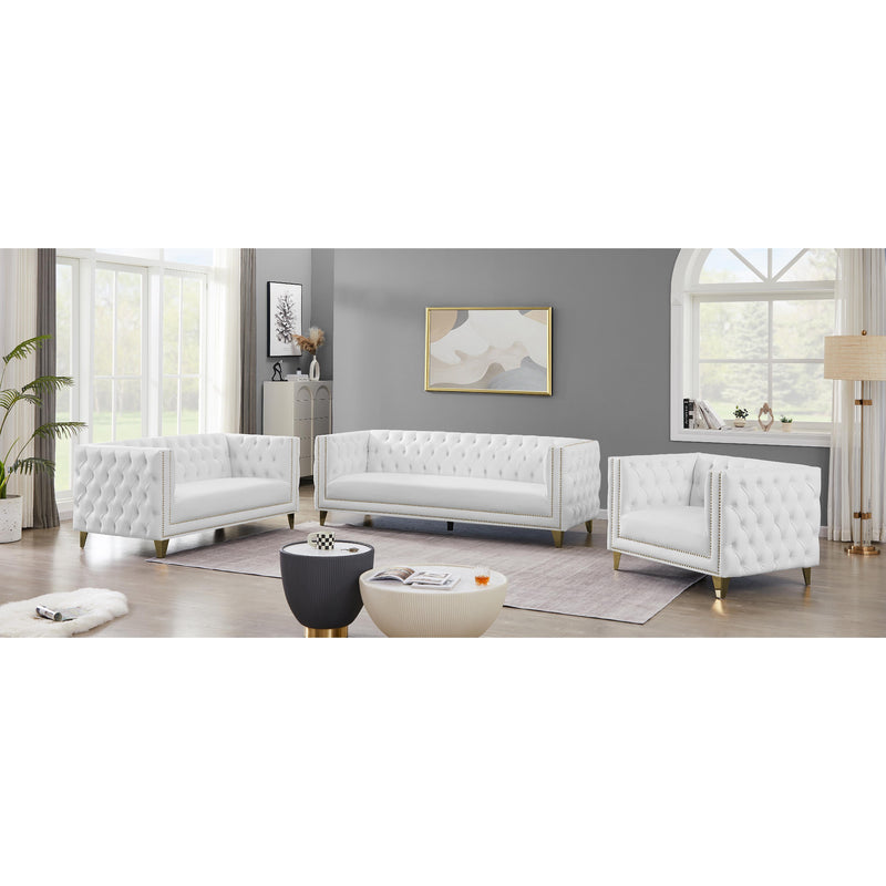 Meridian Michelle White Vegan Leather Chair IMAGE 12