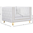 Meridian Michelle White Vegan Leather Chair IMAGE 13
