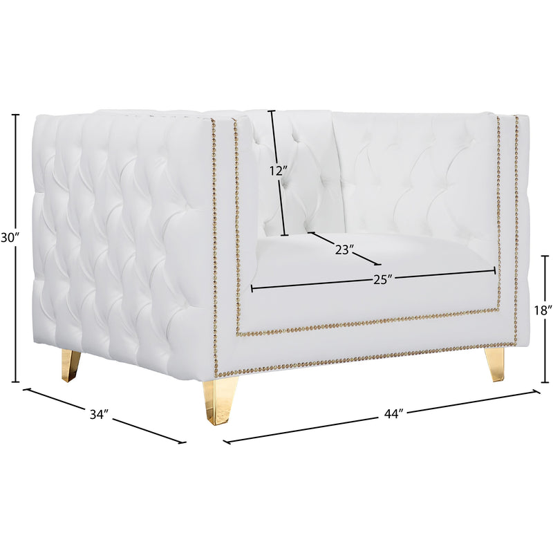Meridian Michelle White Vegan Leather Chair IMAGE 13