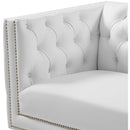 Meridian Michelle White Vegan Leather Chair IMAGE 9