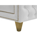 Meridian Michelle White Vegan Leather Loveseat IMAGE 10