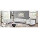 Meridian Michelle White Vegan Leather Loveseat IMAGE 12