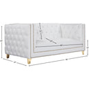 Meridian Michelle White Vegan Leather Loveseat IMAGE 13