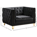Meridian Michelle Black Velvet Chair IMAGE 10