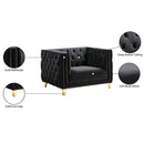 Meridian Michelle Black Velvet Chair IMAGE 11
