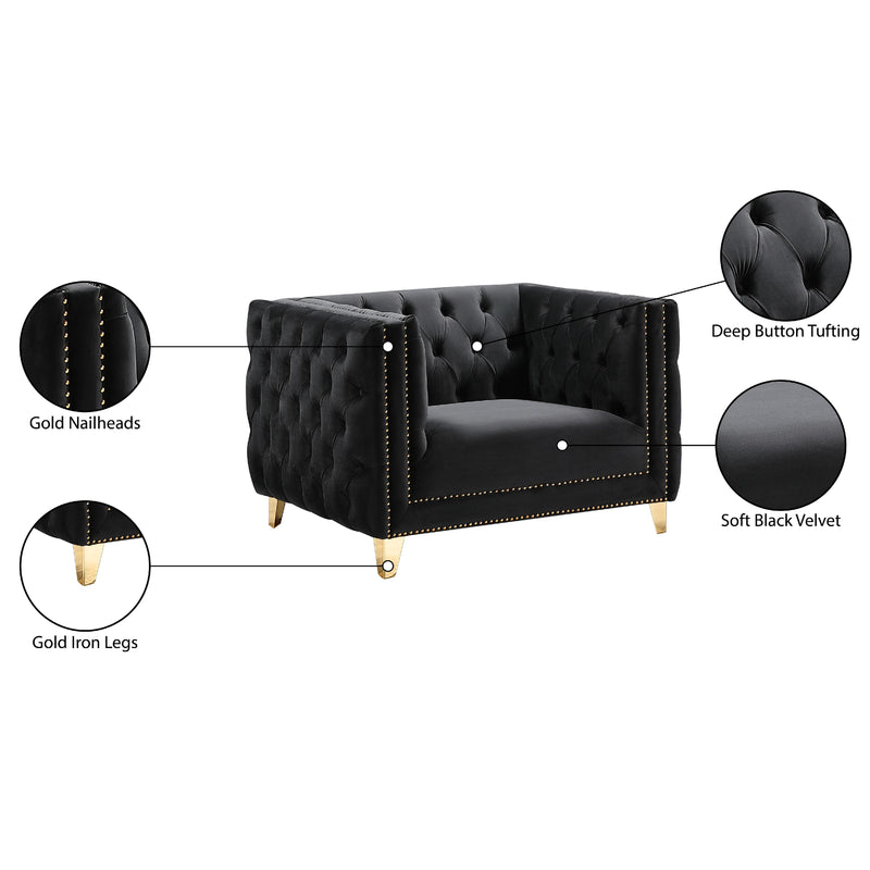 Meridian Michelle Black Velvet Chair IMAGE 11
