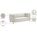 Meridian Michelle Cream Velvet Loveseat IMAGE 10