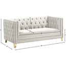 Meridian Michelle Cream Velvet Loveseat IMAGE 9