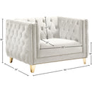 Meridian Michelle Cream Velvet Chair IMAGE 9