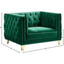 Meridian Michelle Green Velvet Chair IMAGE 10