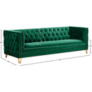 Meridian Michelle Green Velvet Sofa IMAGE 10