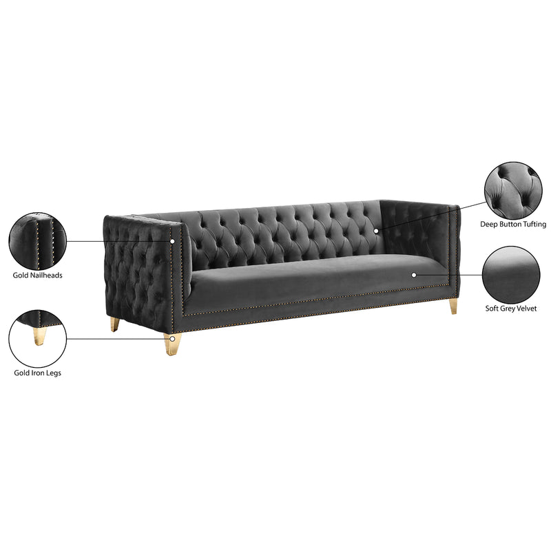 Meridian Michelle Grey Velvet Sofa IMAGE 11